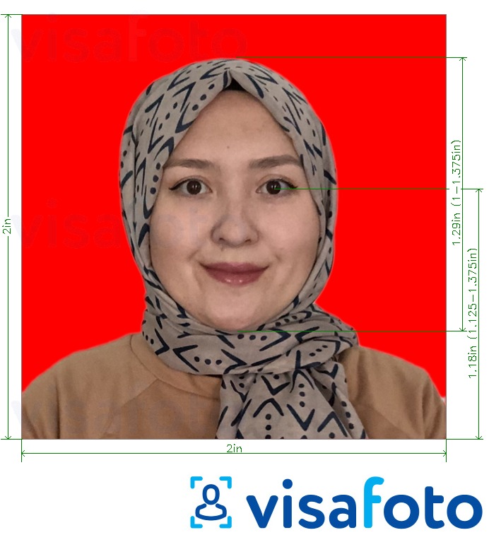 דוגמא לתמונה על אינדונזיה דרכון 51x51 מ