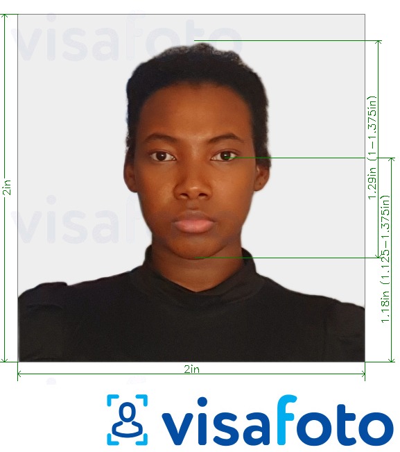 דוגמא לתמונה על דרכון קני 2x2 אינץ '(51x51 מ