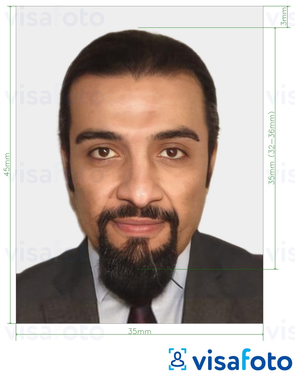 דוגמא לתמונה על מרוקו דרכון 35x45 מ