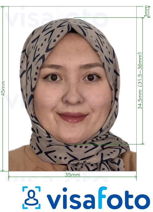 דוגמא לתמונה על אוזבקיסטן visa 3.5x4.5 ס