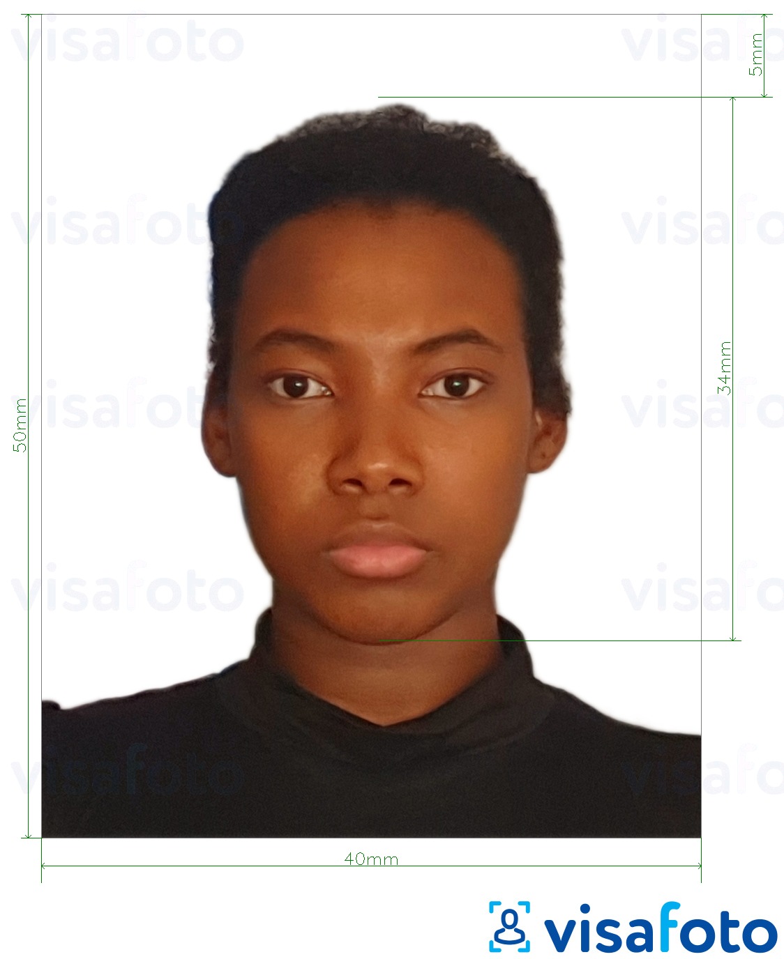 דוגמא לתמונה על דרכון קמרון 4x5 ס