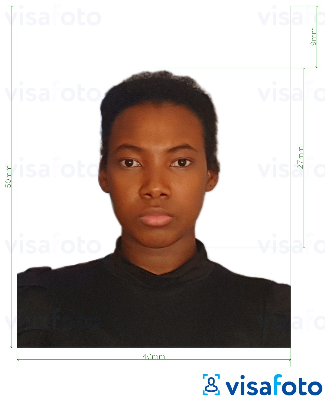 דוגמא לתמונה על תעודת זהות קולומביה 4x5 ס