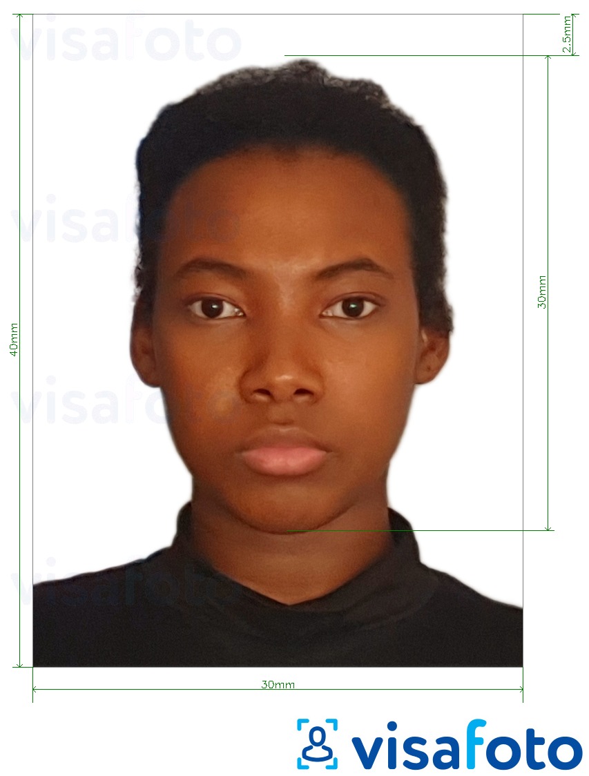 דוגמא לתמונה על גאנה visa 3x4 ס