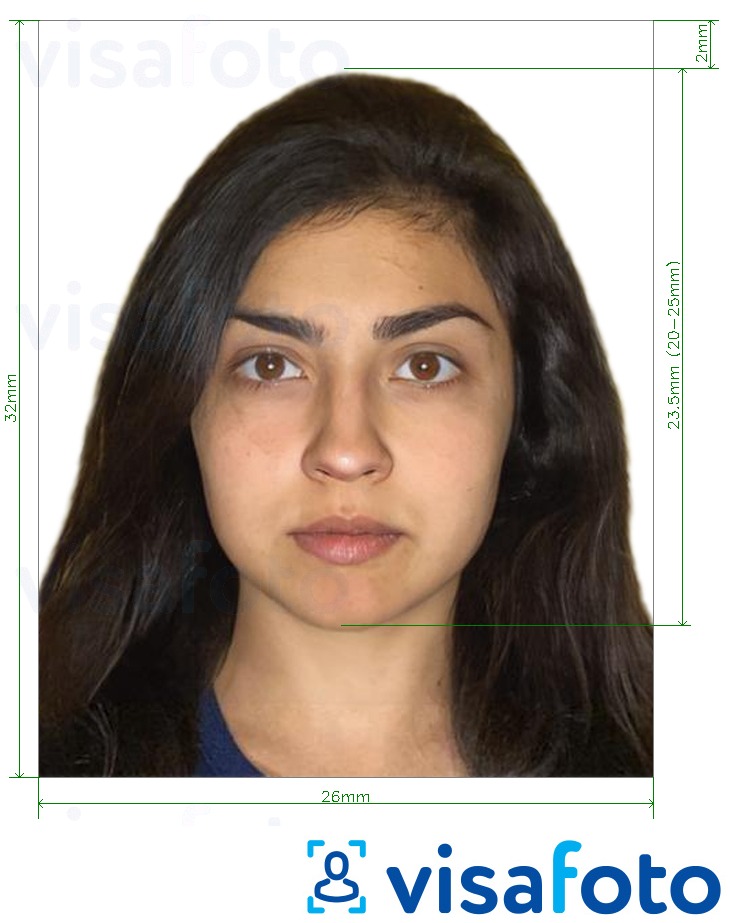 דוגמא לתמונה על דרכון בגואטמלה 2.6x3.2 ס