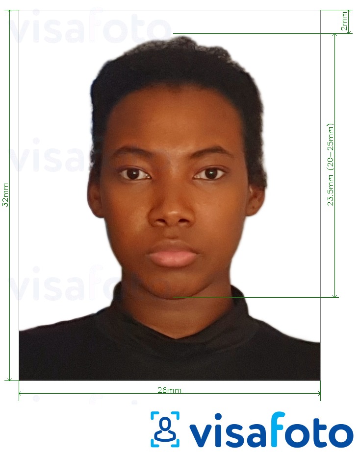 דוגמא לתמונה על גיאנה דרכון 32x26 מ