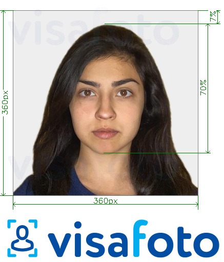 דוגמא לתמונה על דרכון OCI בהודו 360x360 - 900x900 פיקסלים בעלת מידות מדויקות