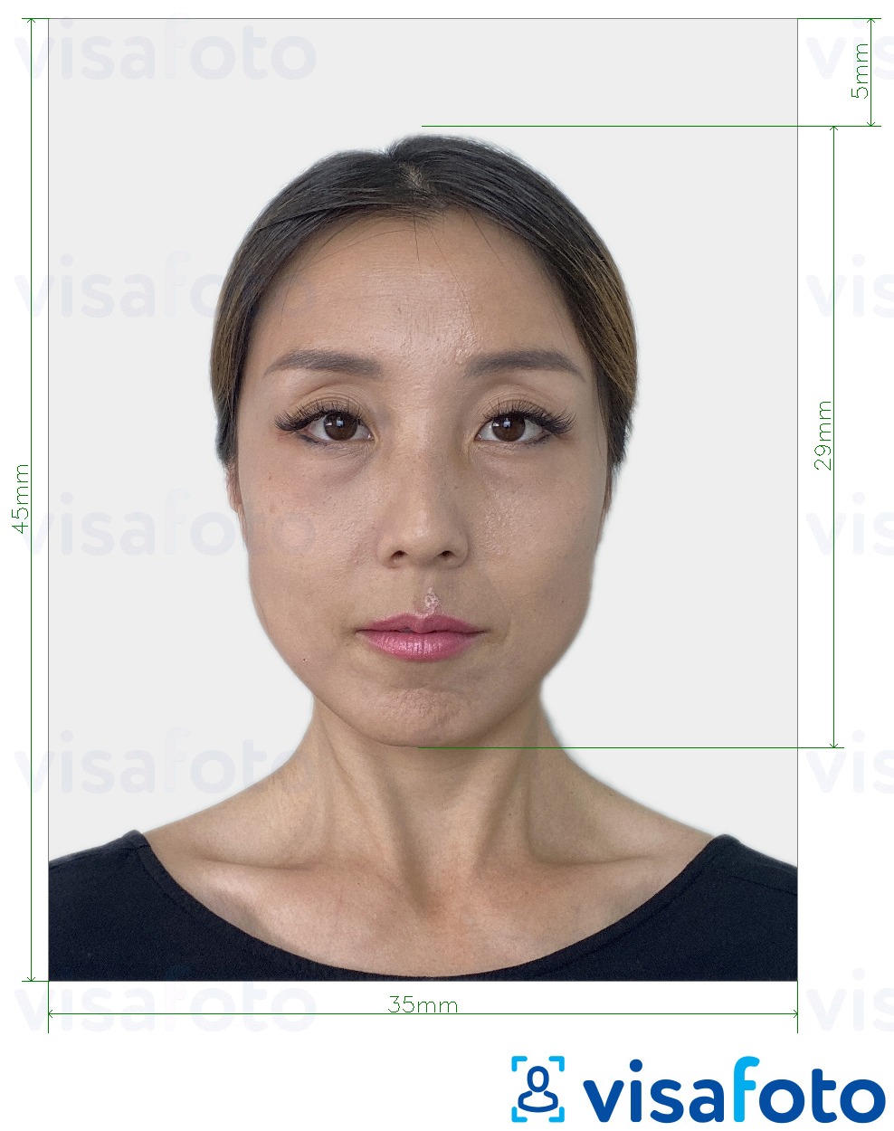 דוגמא לתמונה על יפן דרכון 35x45 מ