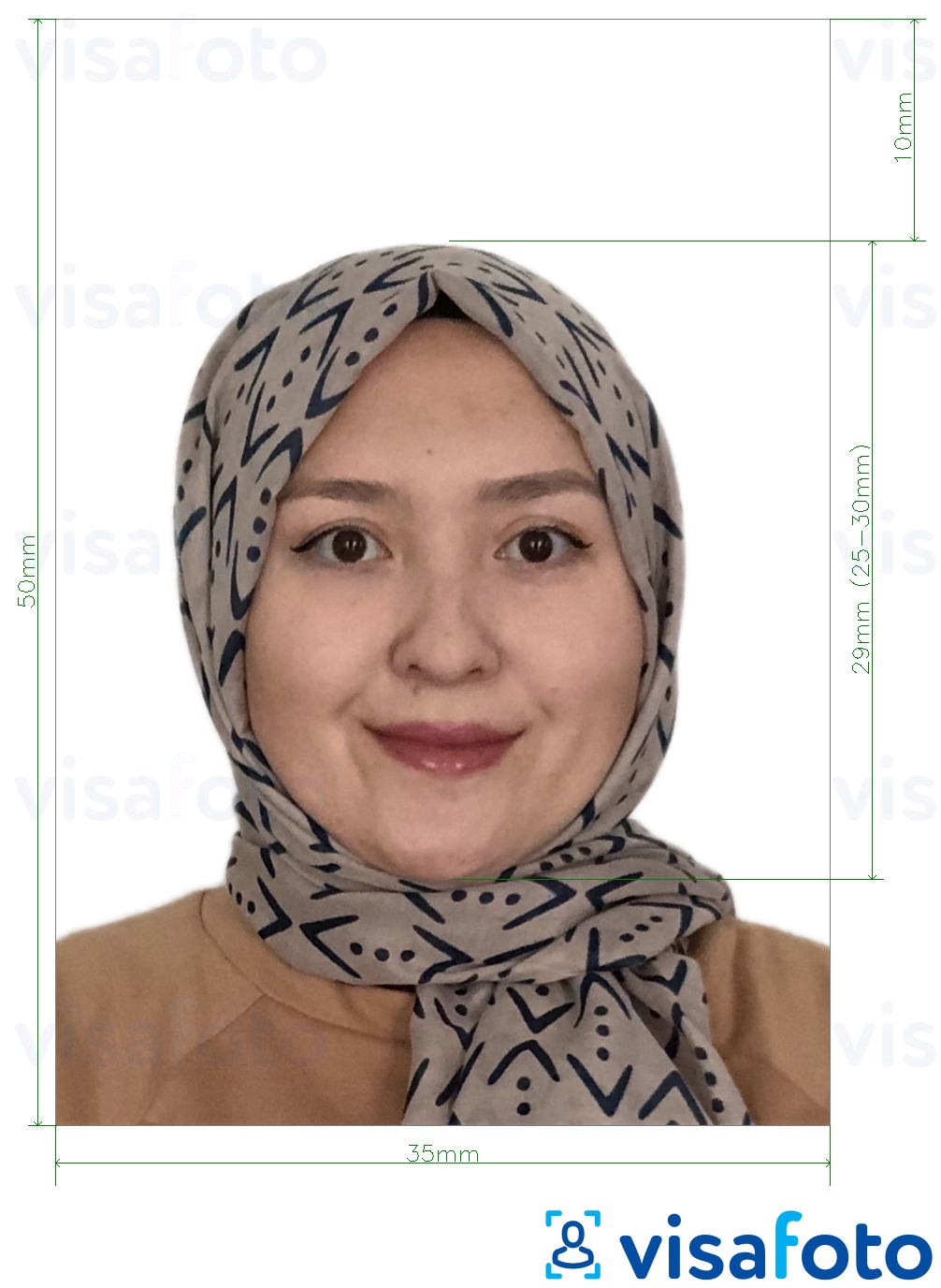 דוגמא לתמונה על מלזיה דרכון 35x50 מ