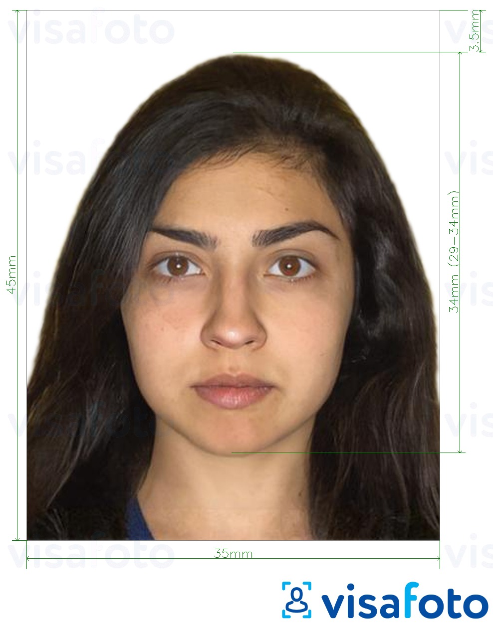 דוגמא לתמונה על דרכון פקיסטן 35X45 מ
