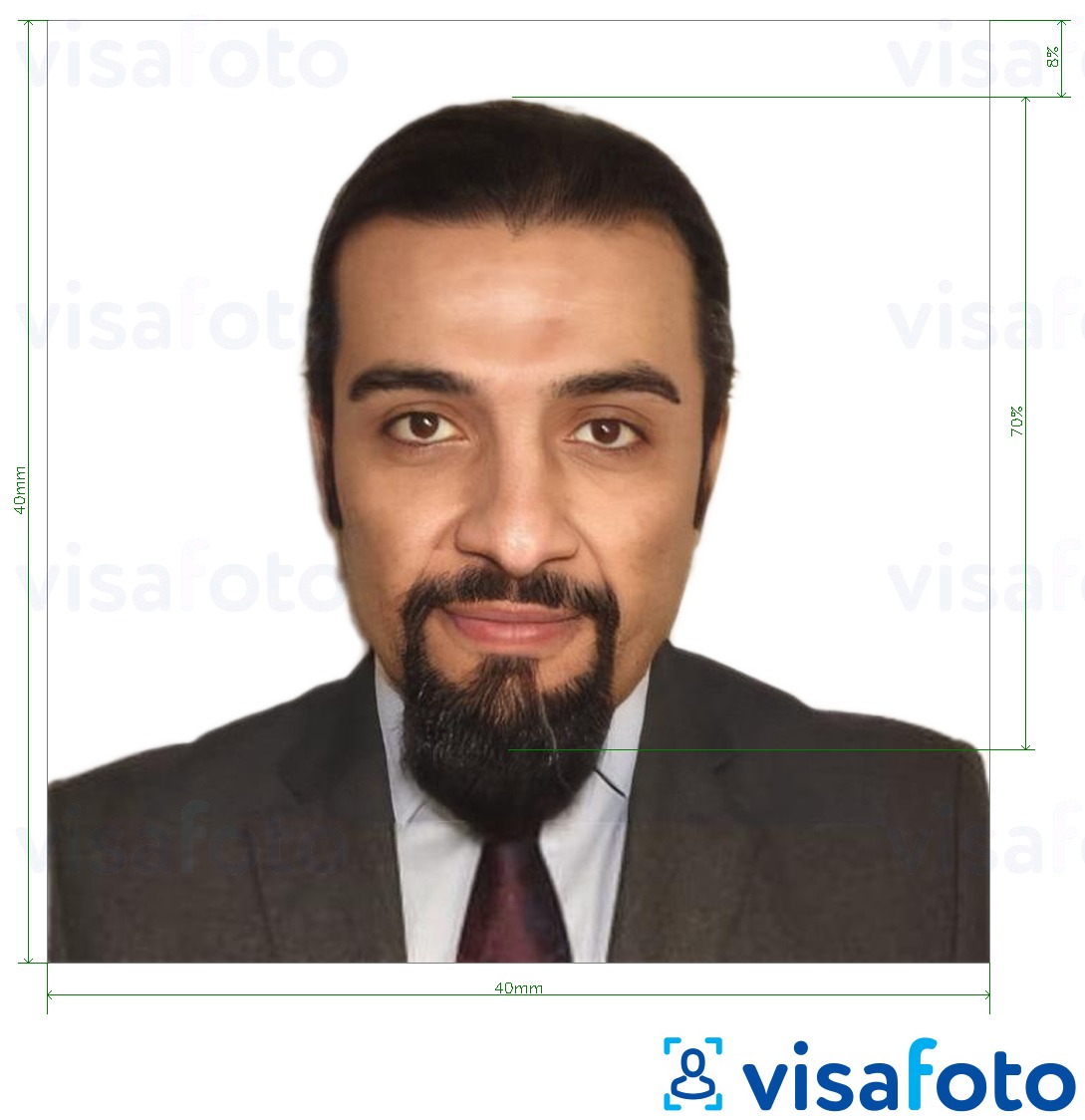 דוגמא לתמונה על דרכון סוריה 40X40 מ