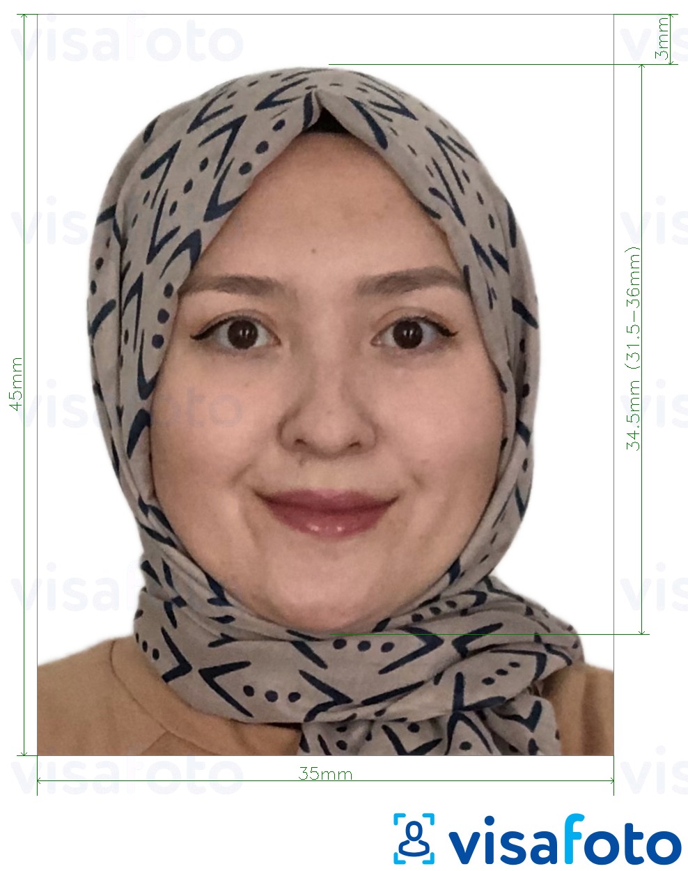דוגמא לתמונה על טג'יקיסטן דרכון 3.5x4.5 ס