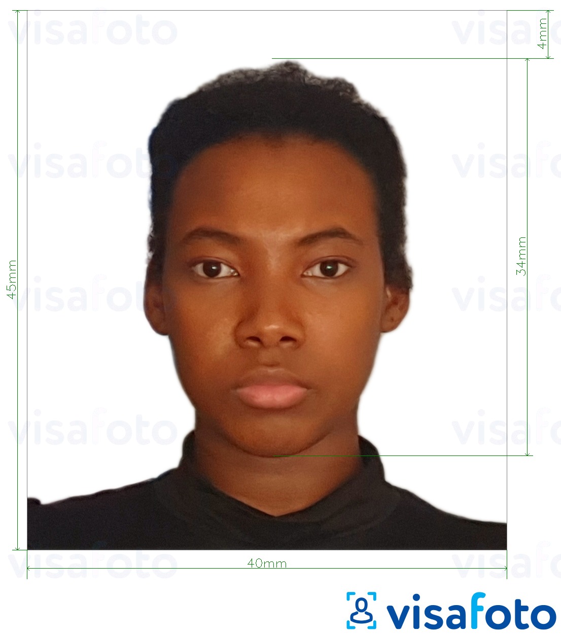 דוגמא לתמונה על דרכון טנזניה 40X45 מ