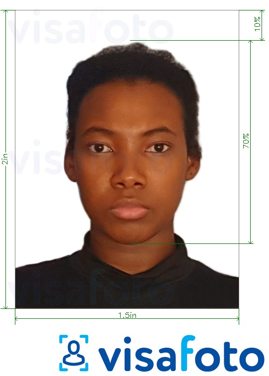 דוגמא לתמונה על זמביה דרכון 1.5x2 אינץ '(51x38 מ